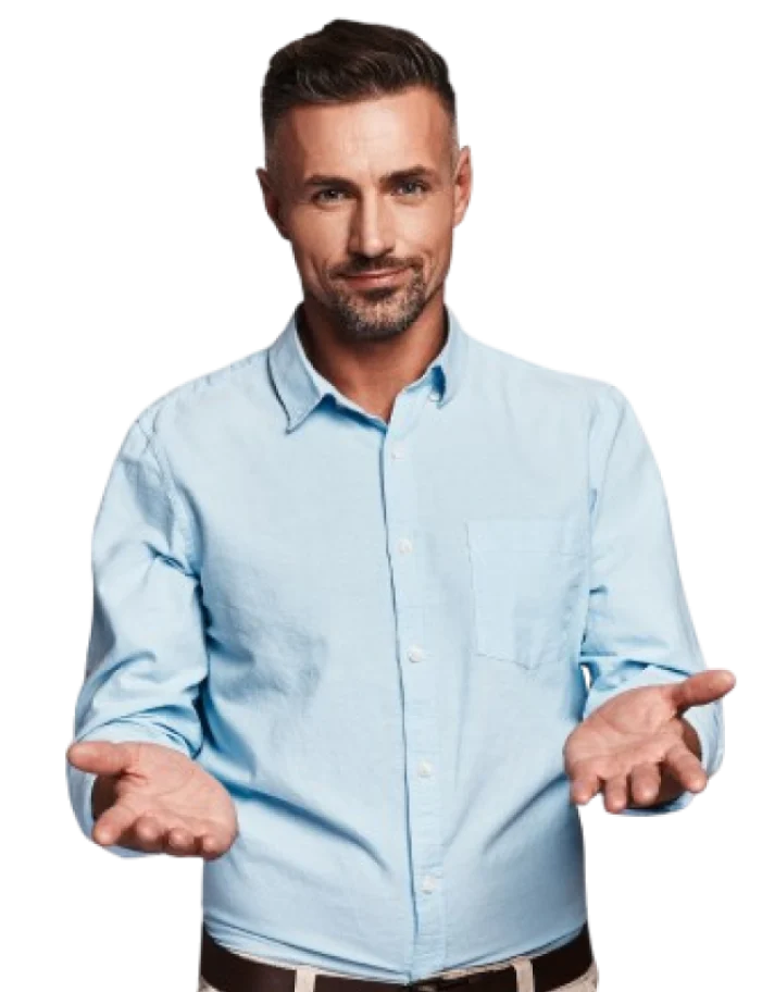 Fiatal férfi szemüveg nélkül